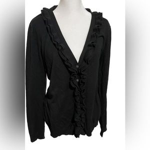 Charter Club Ruffle Cardigan With Buttons XL